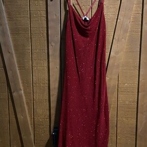 CDC Red Sparkle Backless Dress